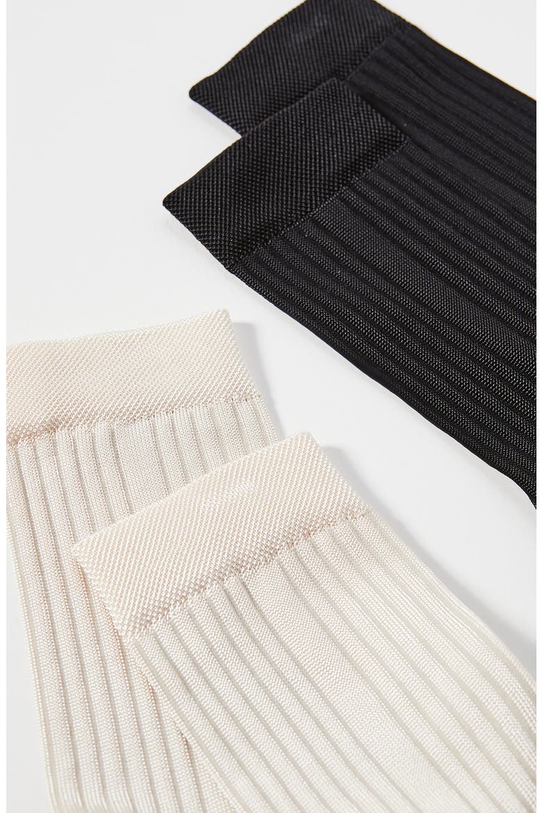 Silky Blend Assorted 2-Pack Rib Crew Socks, Alternate, color, BLACK/ IVORY