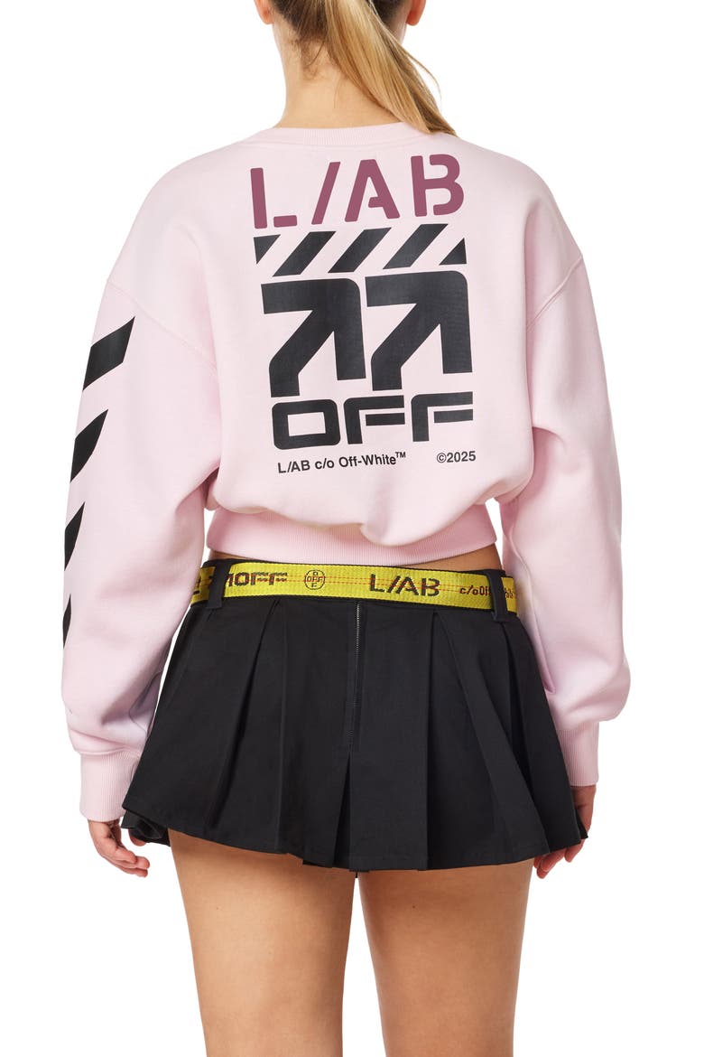 Logo Graphic Crop Sweatshirt, Alternate, color, CRADLE PINK