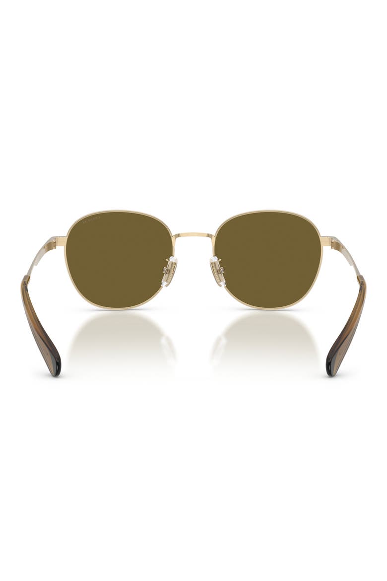 51mm Round Sunglasses, Alternate, color, SHINY LIGHT GOLD / OLIVE SOLID