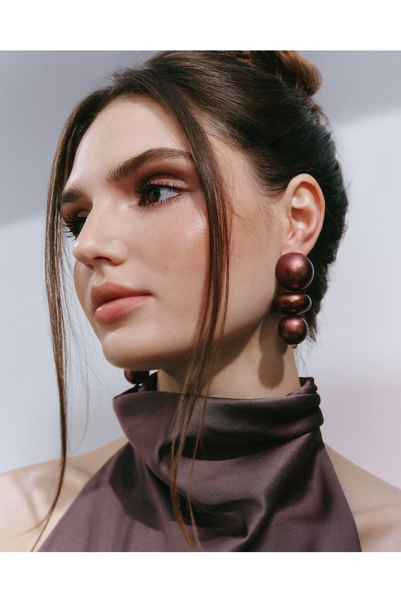 Nola Earrings, Alternate, color, Chocolate Cherry