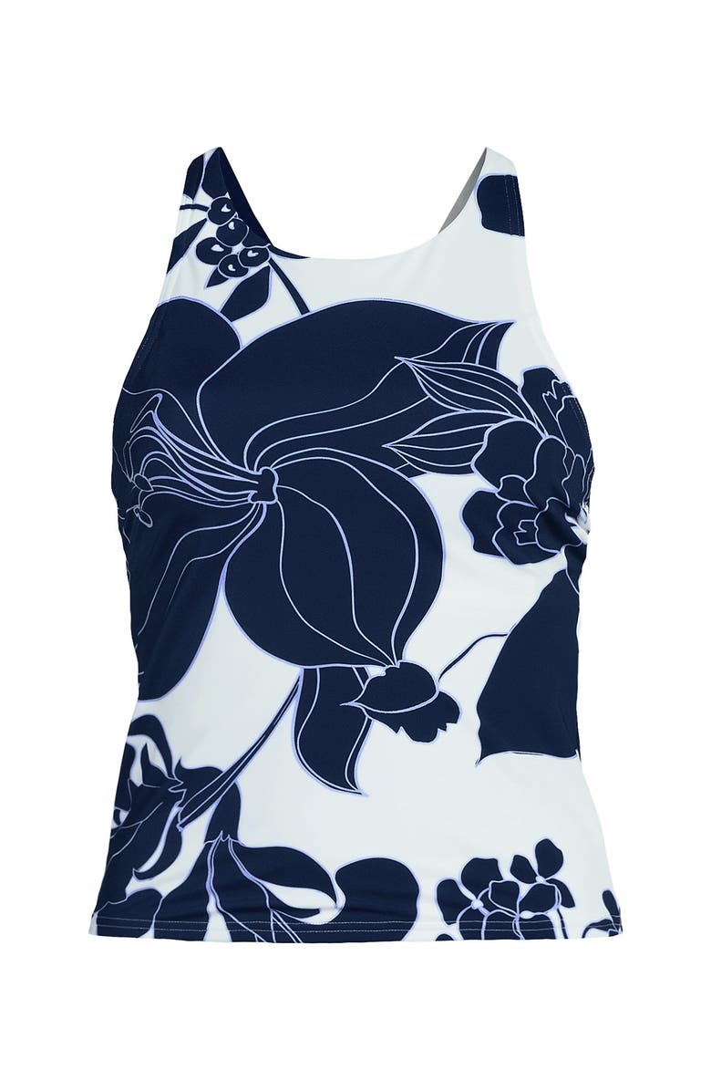 Lands' End Plus Size DD-Cup Tugless High Neck Strappy Back Tankini Swimsuit Top, Alternate, color, 