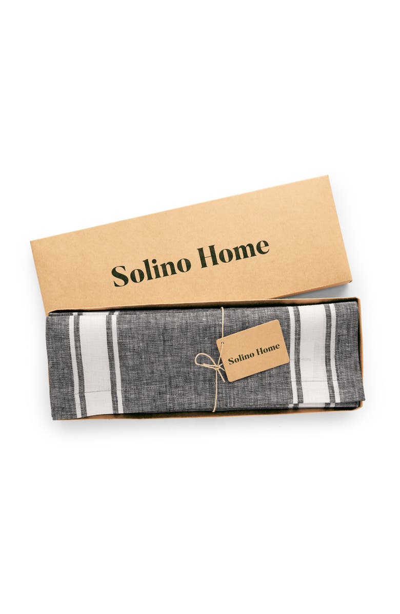 Solino Home Linen Placemats - Country Stripe, Alternate, color, Black