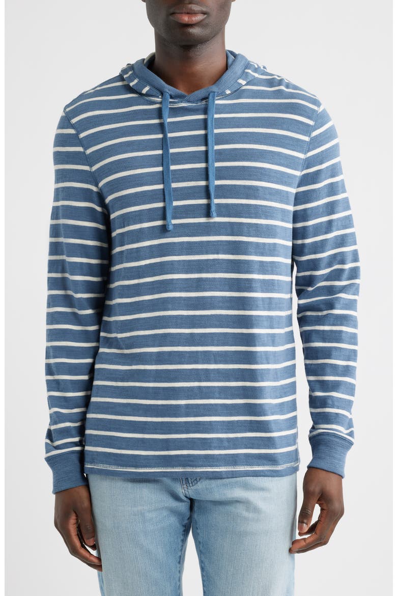 Sunwashed Slub Organic Cotton Hoodie, Main, color, BREAKER BLUE BRETON STRIPE