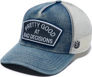 Cult of Individuality Good at Bad Decisions Denim Trucker Hat
