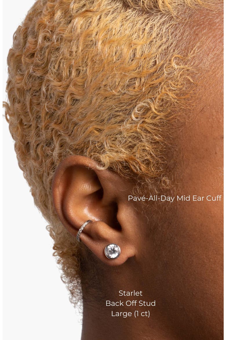 The Starlet Back-Off Stud, Alternate, color, White Gold