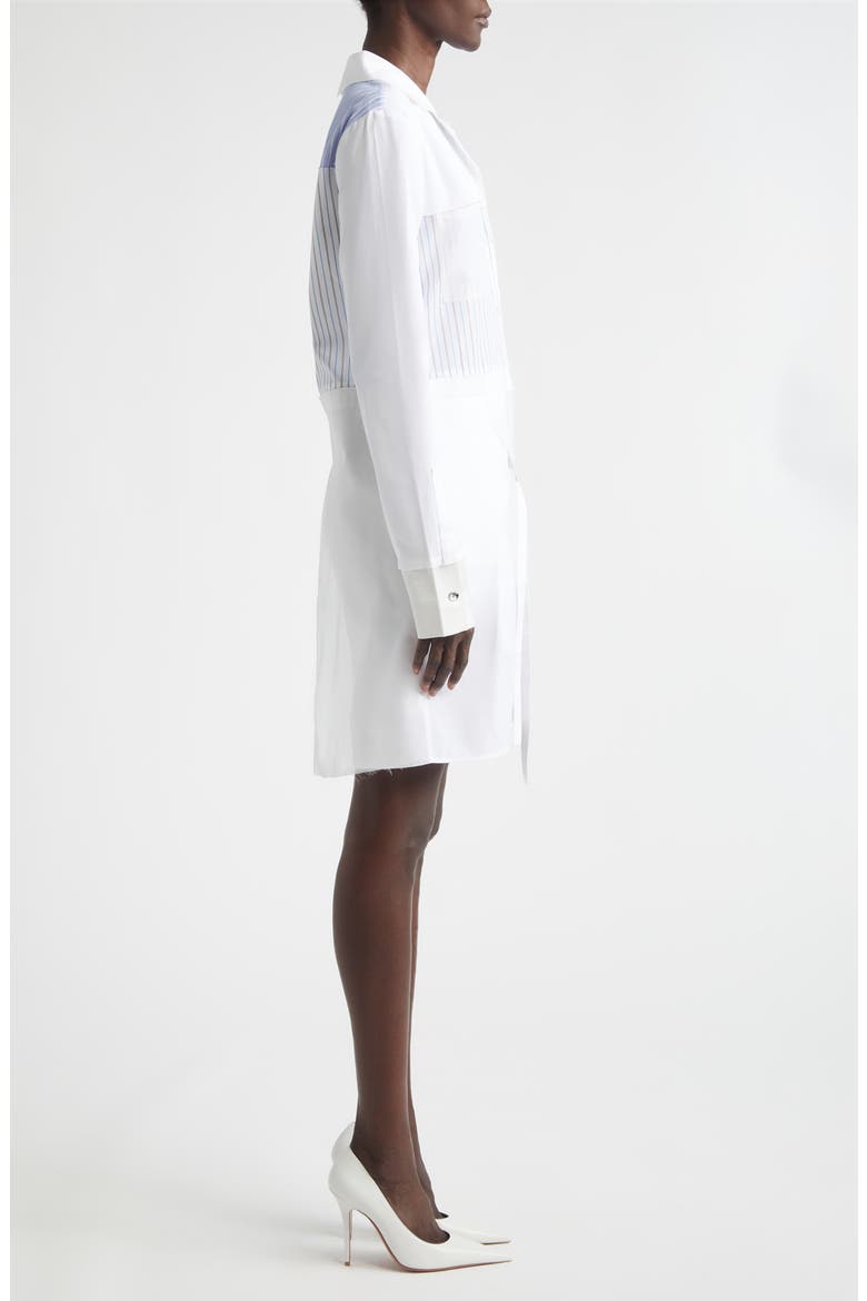 Collage Mixed Media Long Sleeve Shirtdress, Alternate, color, WHITE