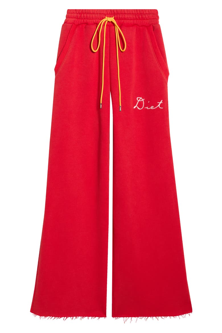 Chainstitch Cotton Sweatpants (Nordstrom Exclusive), Alternate, color, RED