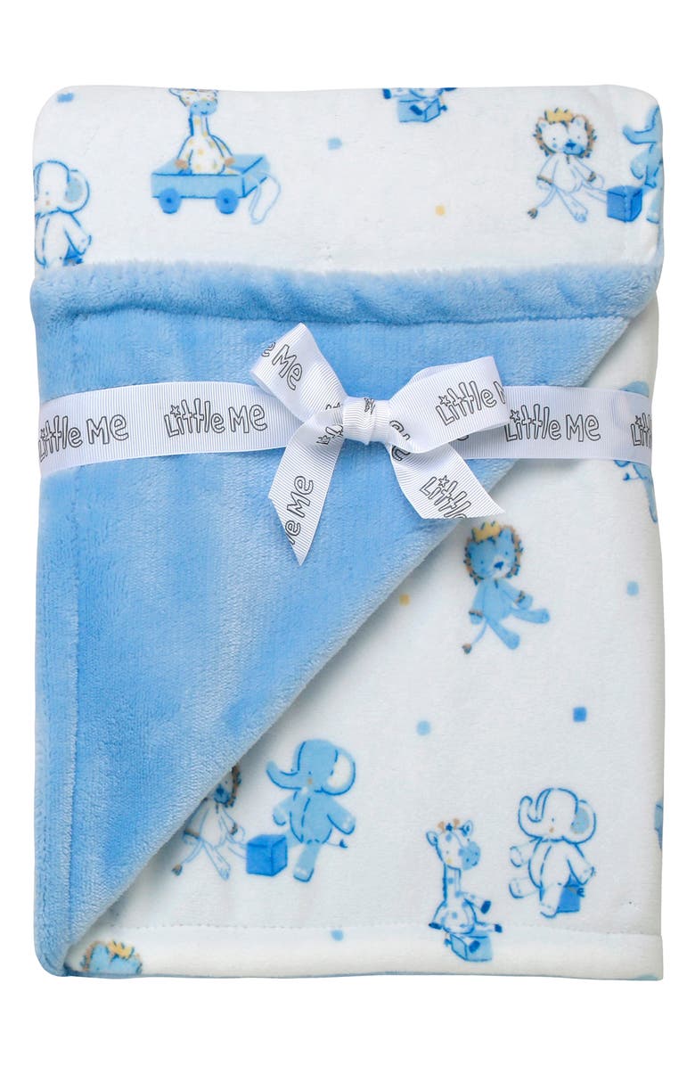 Little Me Jungle Chenille Blanket, Main, color, Blue