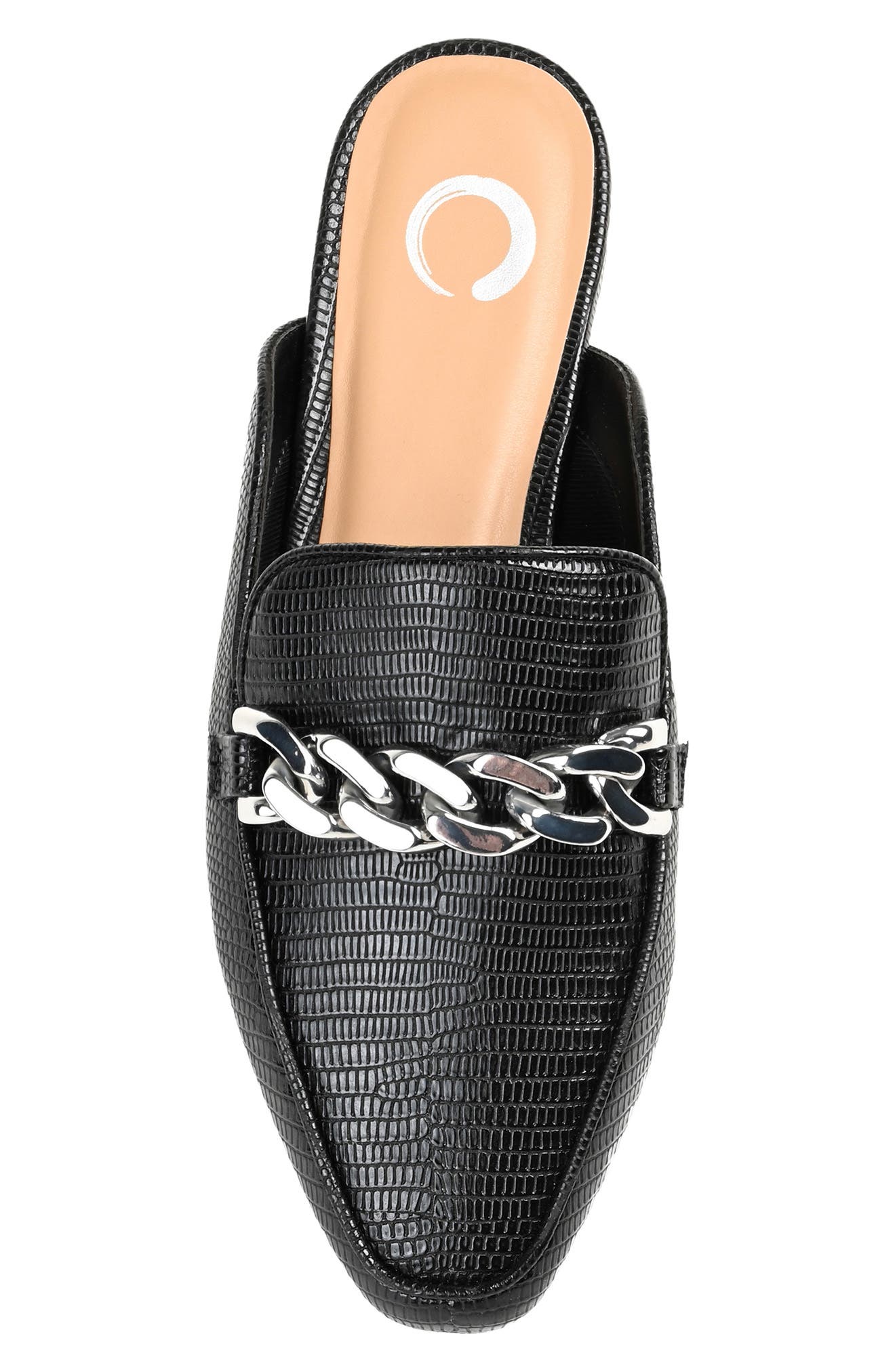 Journee Collection Hazina Embossed Lizard Mule, Alternate, color, Black