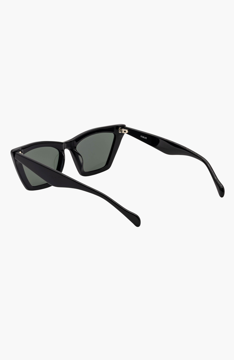 Italic Keira Cat-Eye Italian Acetate Sunglasses, Alternate, color, Black