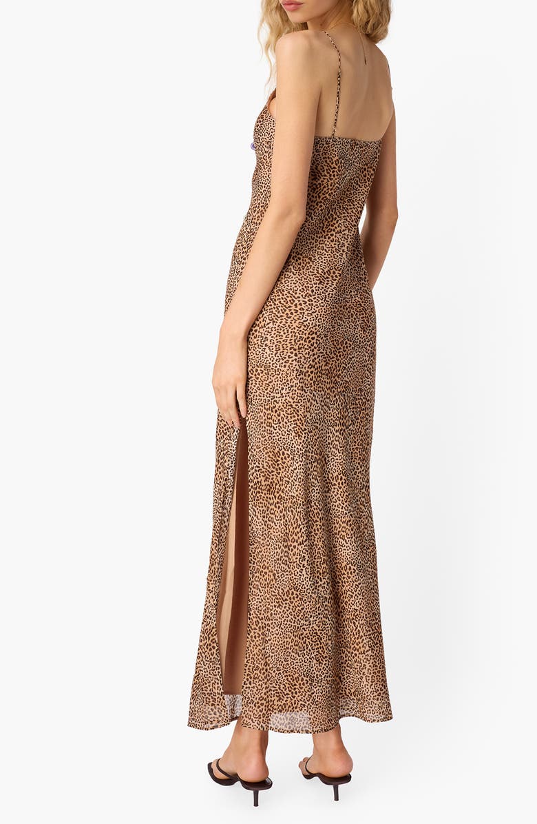 CAMI NYC Raven Leopard Print Silk Chiffon Dress, Alternate, color, Leopard