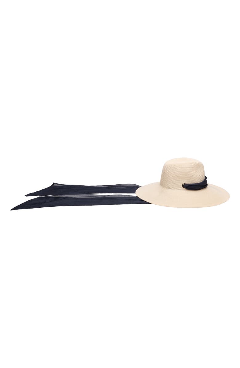 Eugenia Kim Cassidy Packable Straw Fedora, Main, color, Ivory