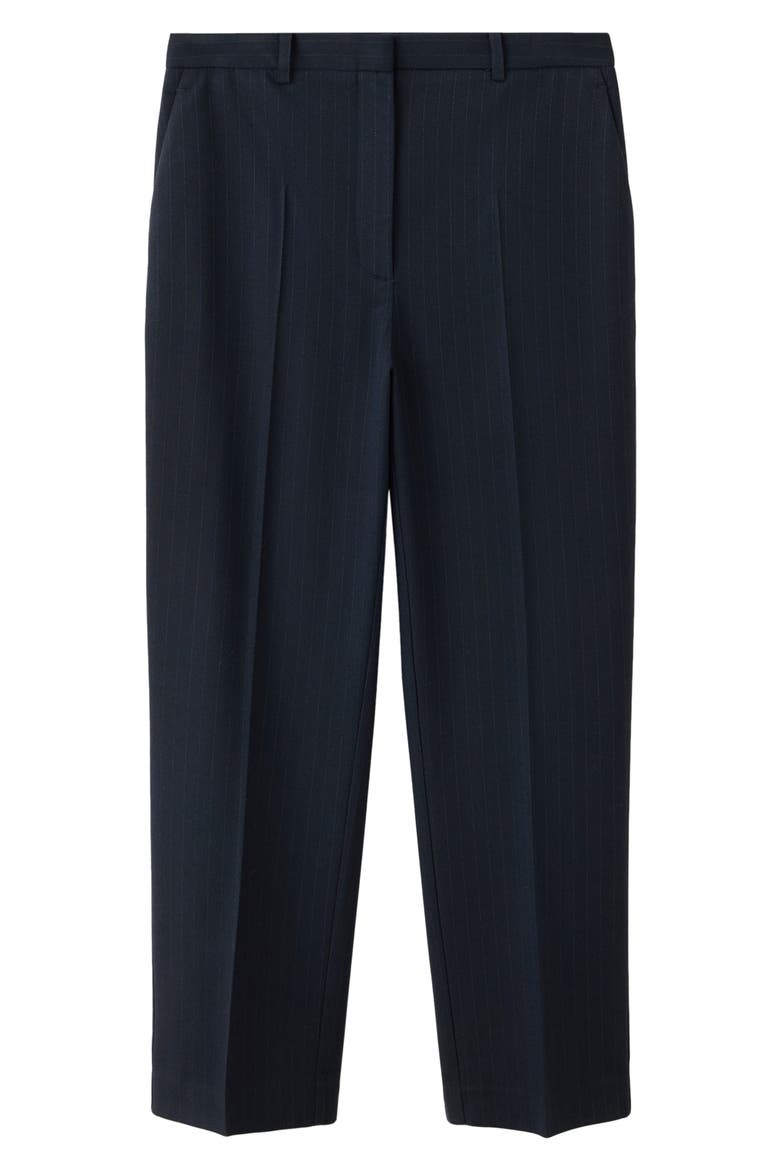 Pinstripe Straight Leg Pants, Main, color, NAVY