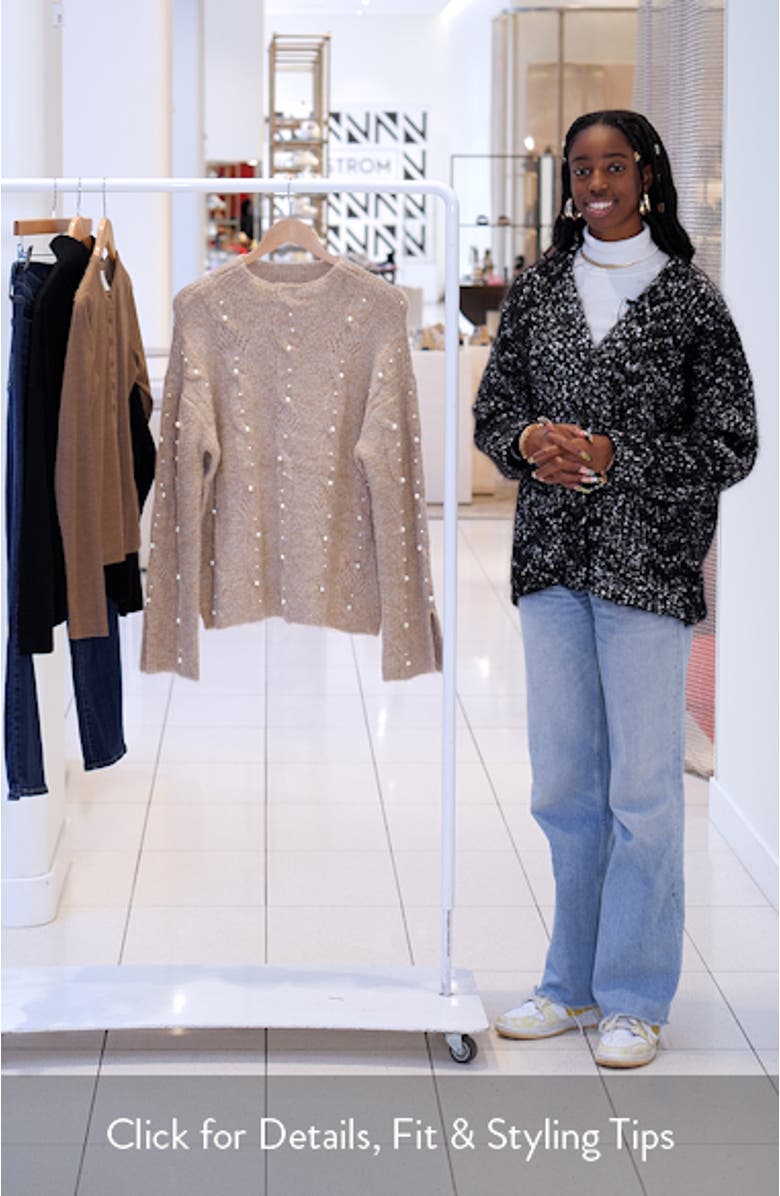 Kit Faux Pearl Cable Stitch Sweater