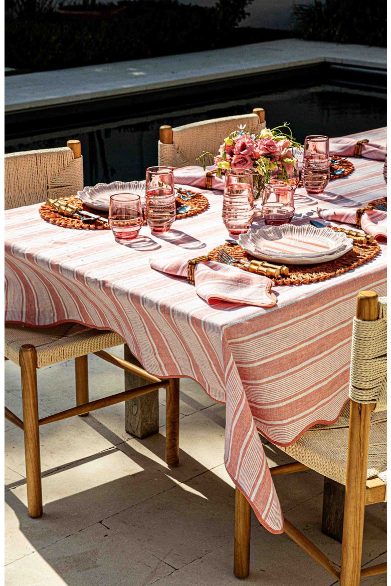 Cabana Tablecloth, Alternate, color, CORAL