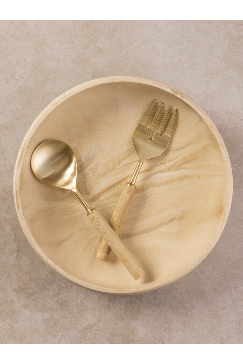 Florence Salad Bowl and Servers, Main, color, Beige