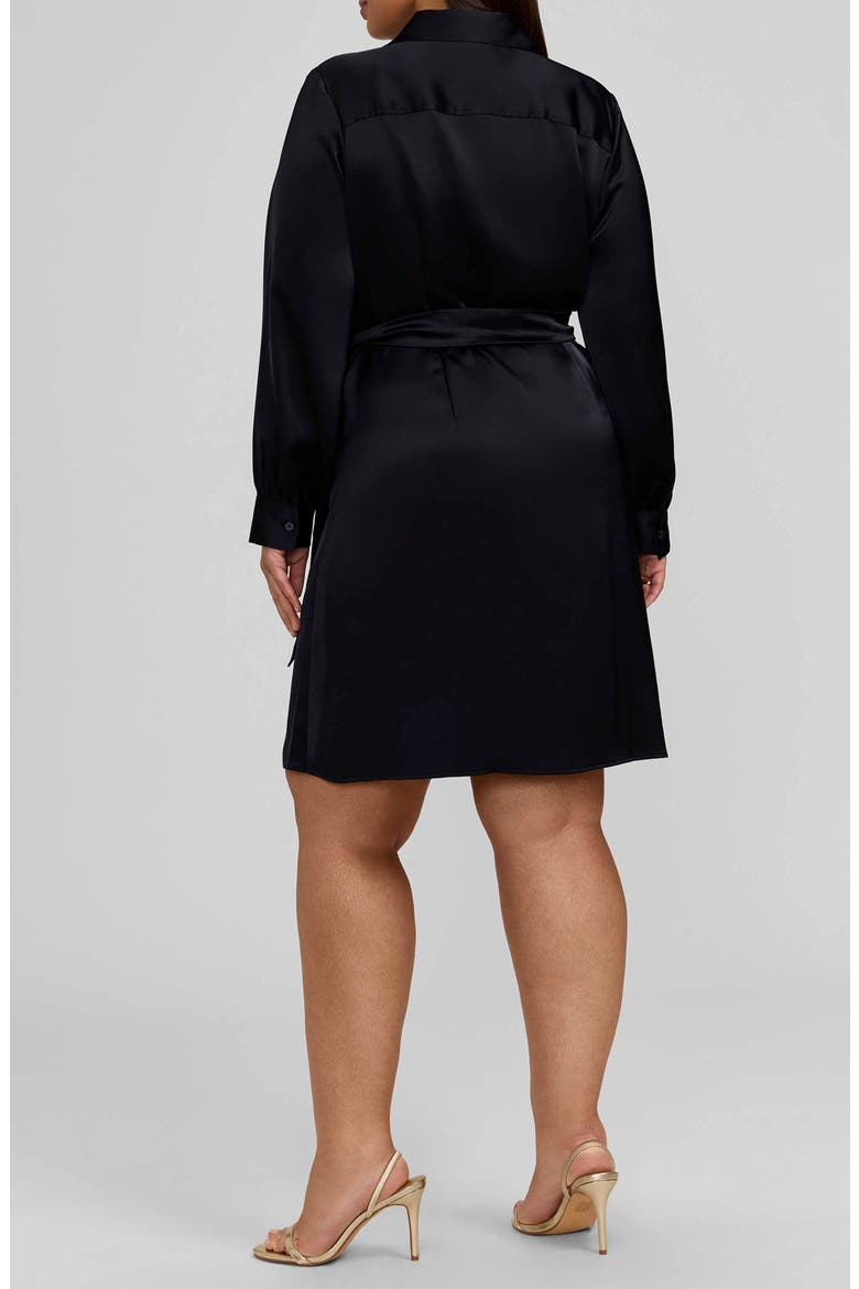 Valentina Long Sleeve Wrap Dress, Alternate, color, BLACK