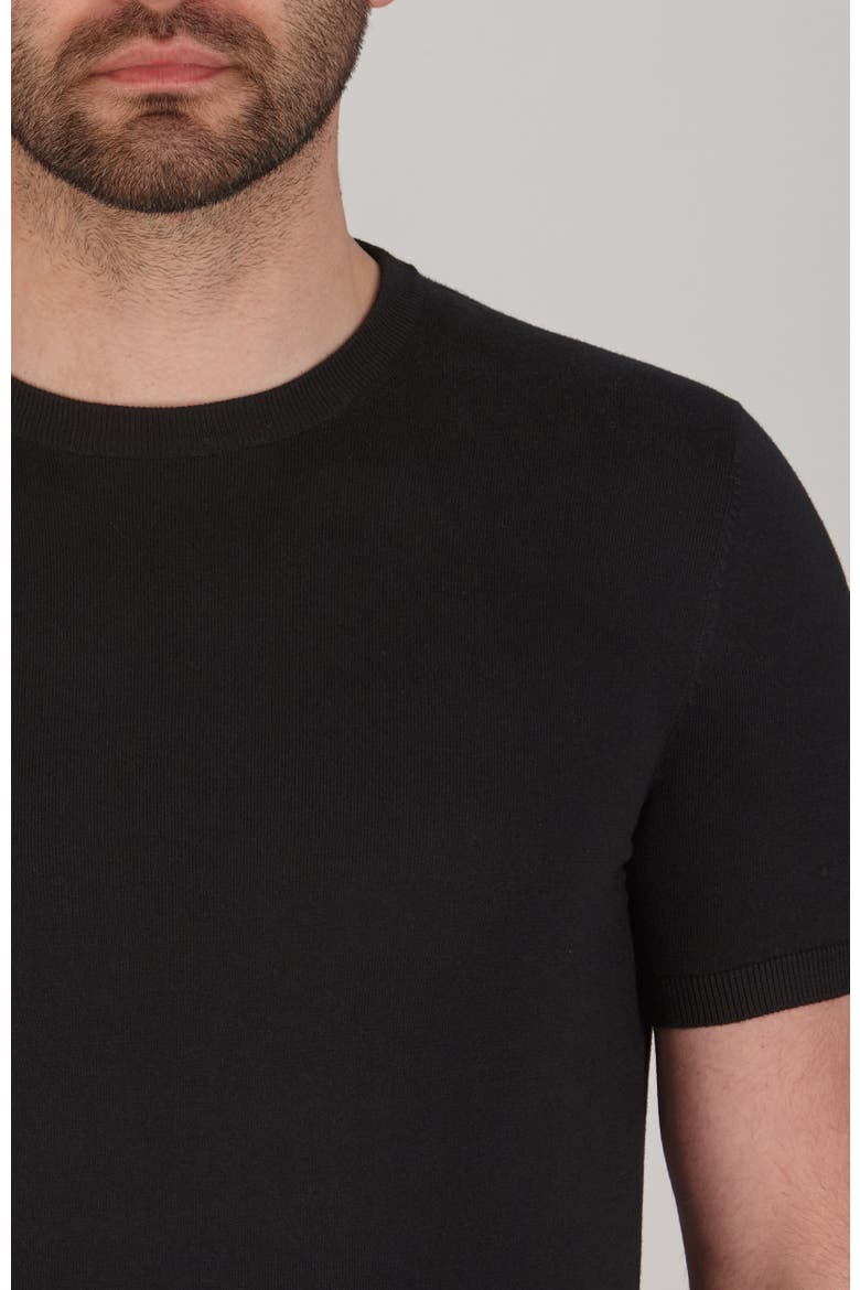100% Ultra Fine Cotton Knitted T-shirt, Alternate, color, Black