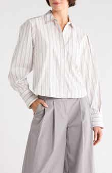 Derek Lam 10 Crosby Estrella Striped Button-Up Shirt