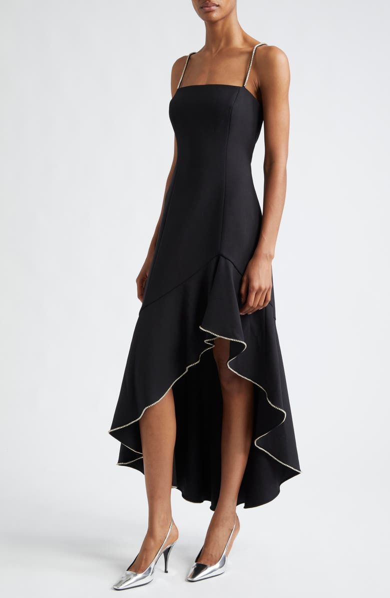 Cinq à Sept Skylar Crystal Embellished High-Low Dress, Alternate, color, 