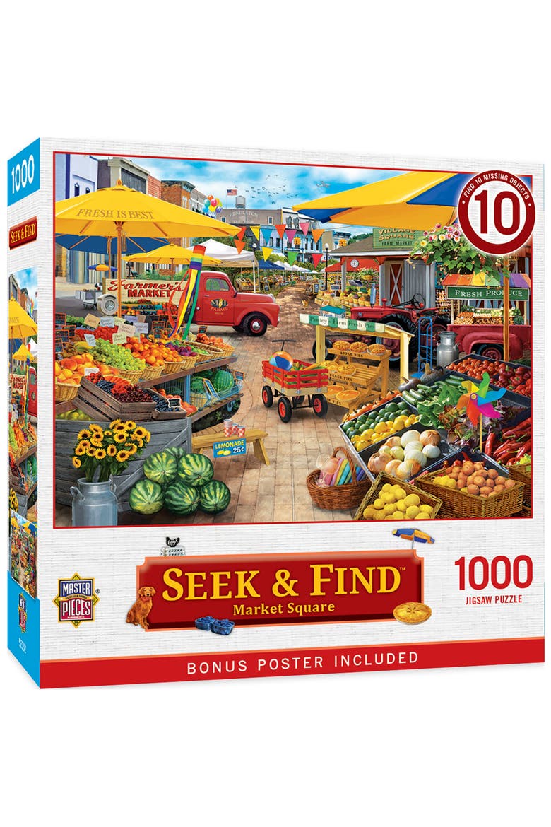 Market Square 1000 Piece Jigsaw Puzzle, Main, color, Multicolor
