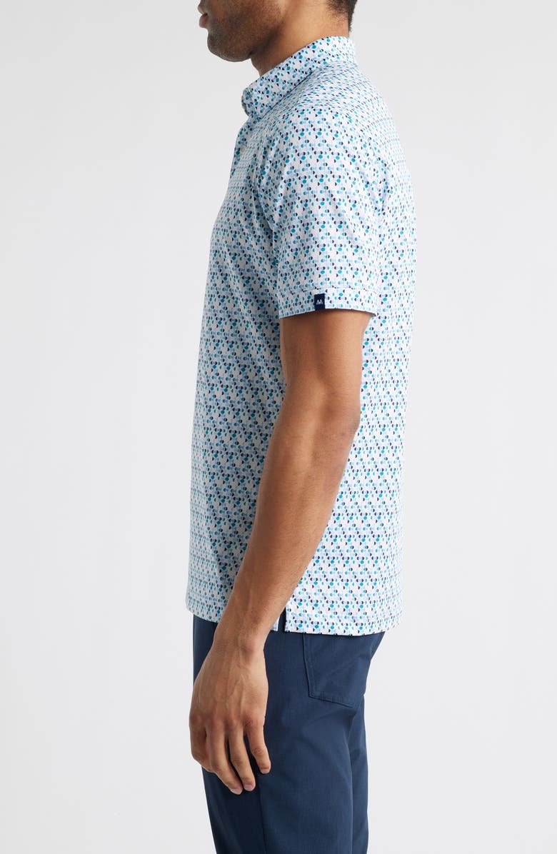Mizzen+Main Halyard Trim Fit Dot Print Polo, Alternate, color, White Broken Circle
