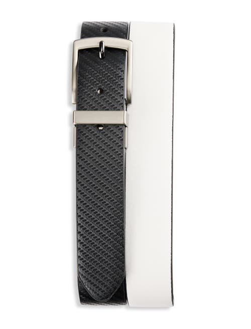 Synrgy By Dxl Big & Tall Reversible Stretch Belt In Black White