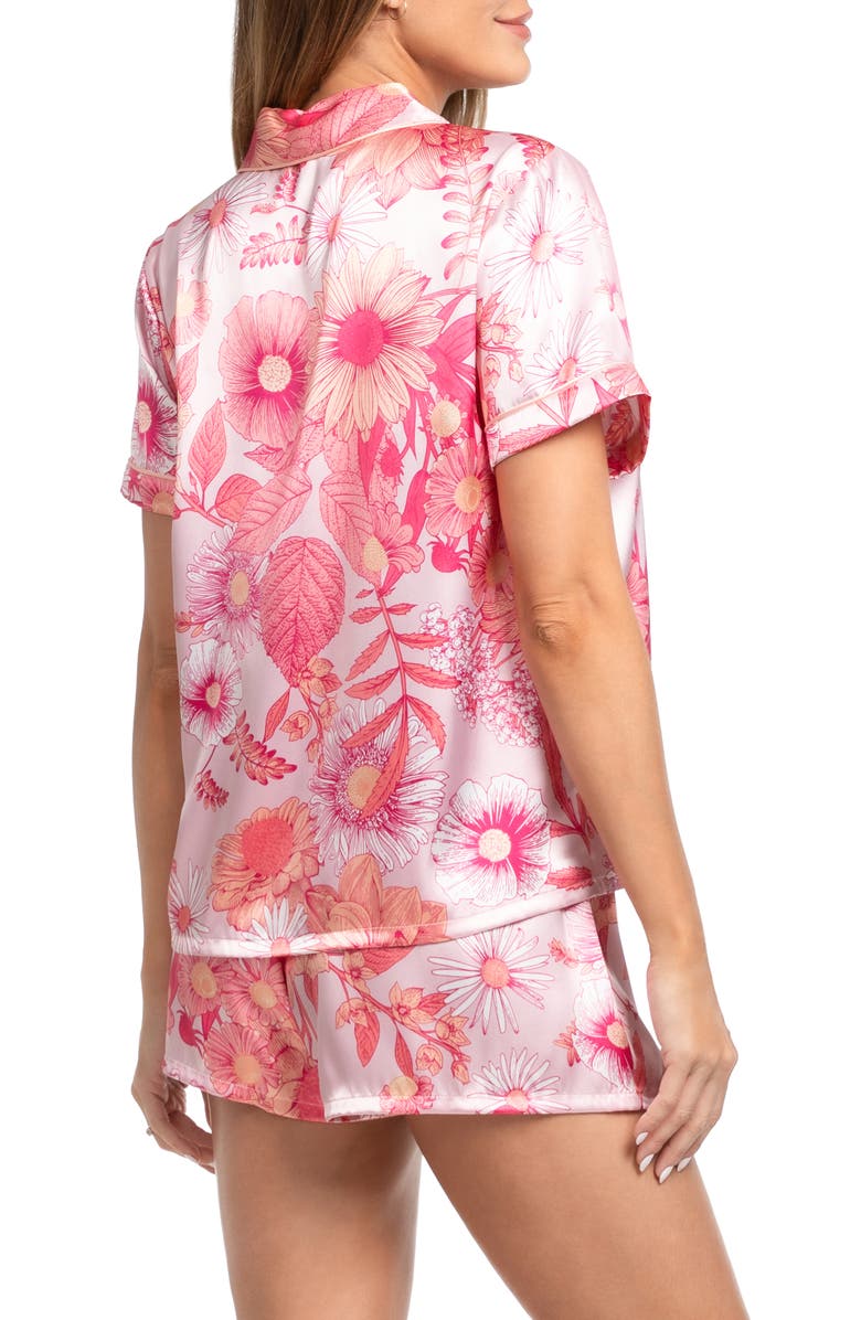 In Bloom by Jonquil Stefani Satin Short Pajamas, Alternate, color, Pink Print