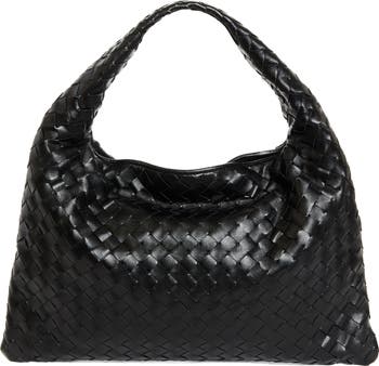 Small Hop Intrecciato Leather Hobo Bag