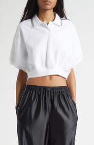 Alexander Wang Cinched Crop Cotton Polo