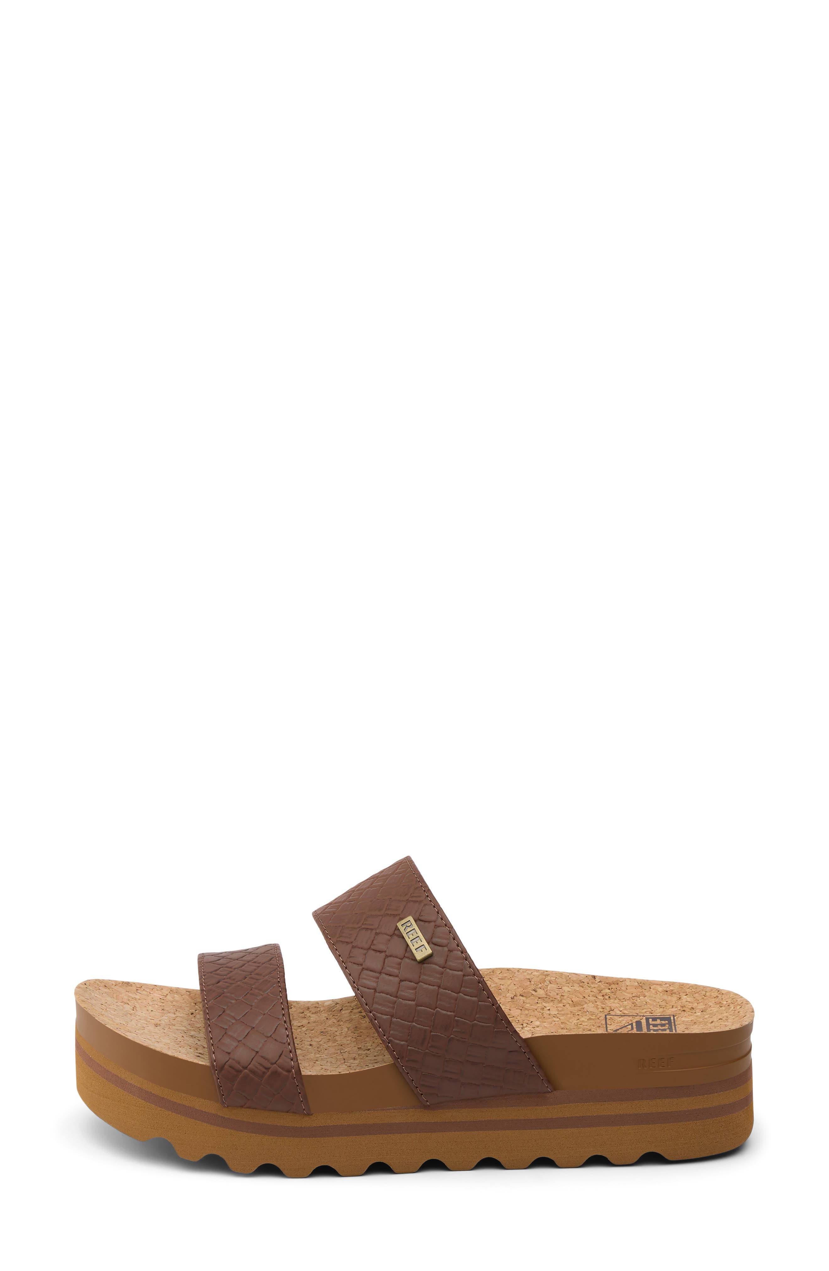Reef Cushion Vista Hi Slide Sandal, Alternate, color, Chocolate Wicker