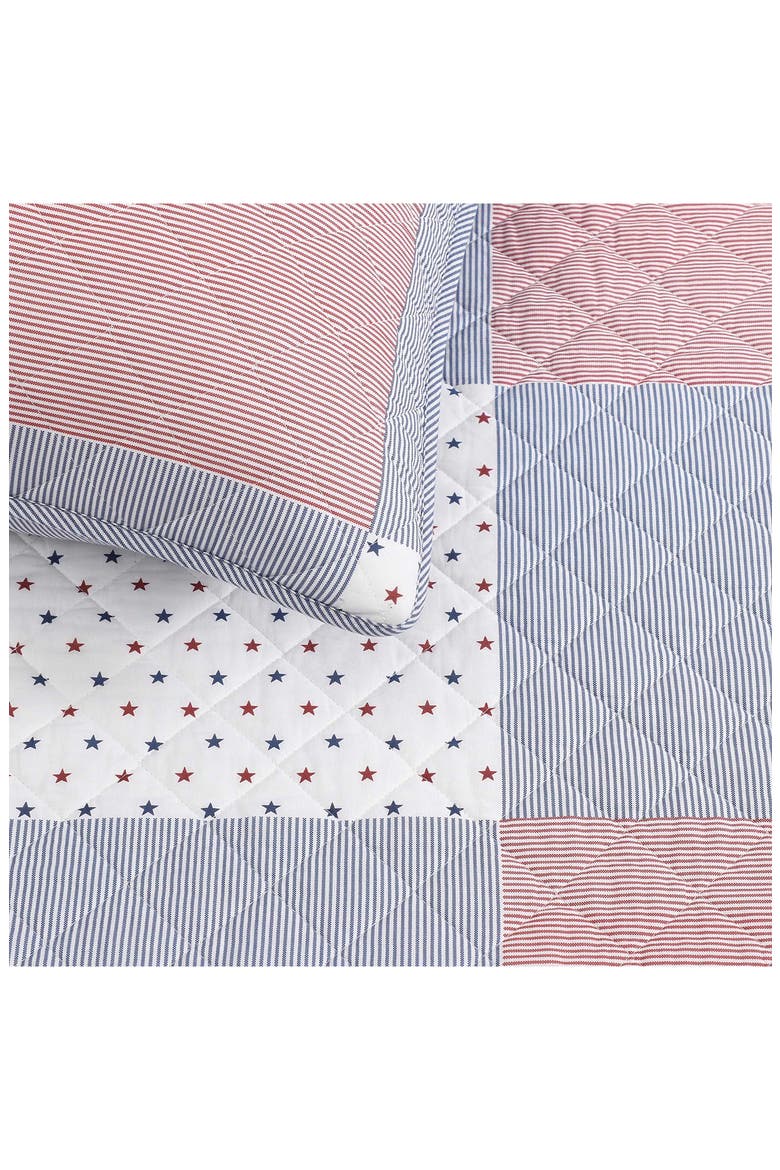 Ithaca Americana Quilt & Shams Set, Alternate, color, WHITE/BLUE/RED