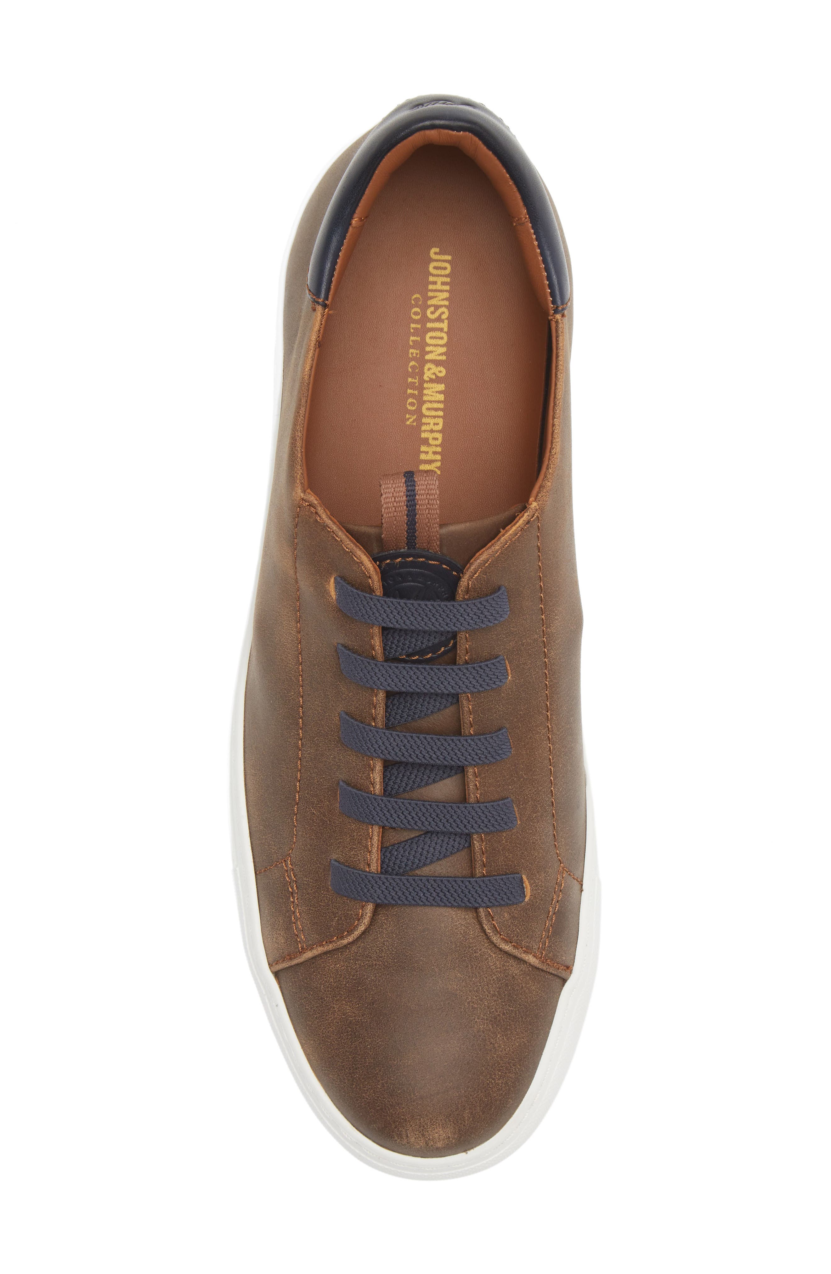 Johnston & Murphy Anson Lace to Toe Sneaker, Alternate, color, Brown Full Grain