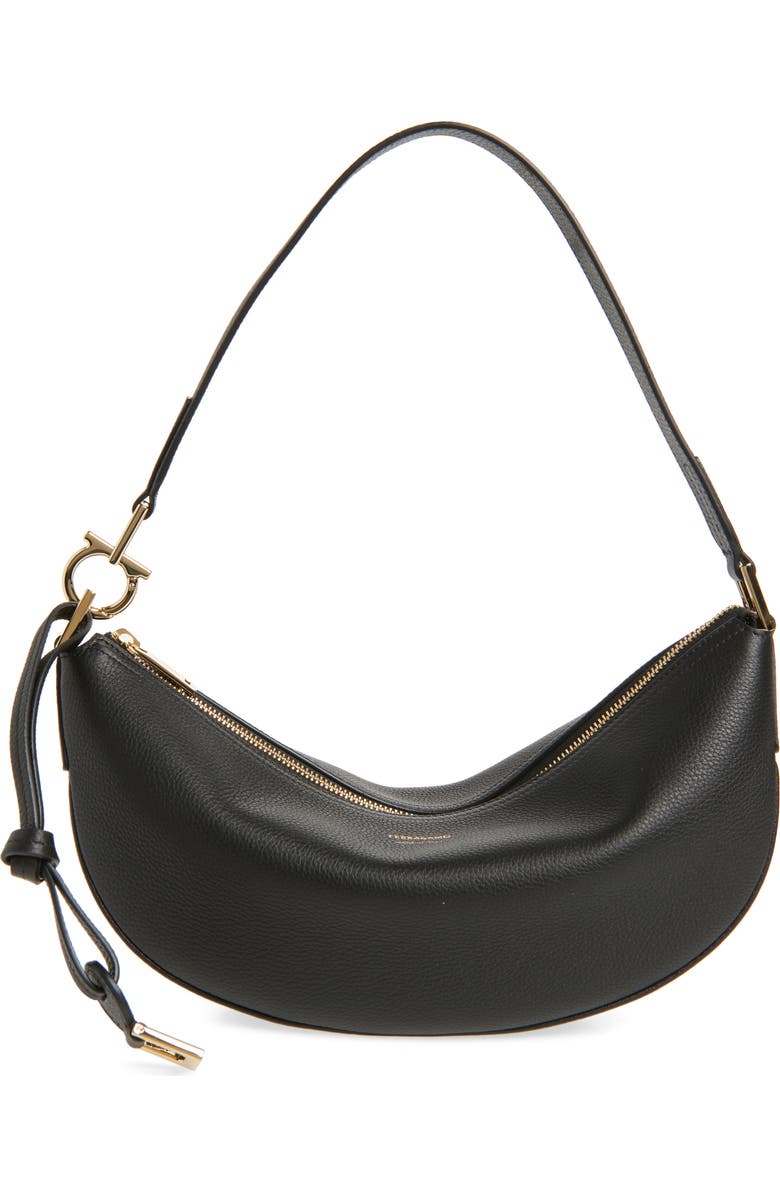 FERRAGAMO Smile Leather Hobo Bag, Main, color,
