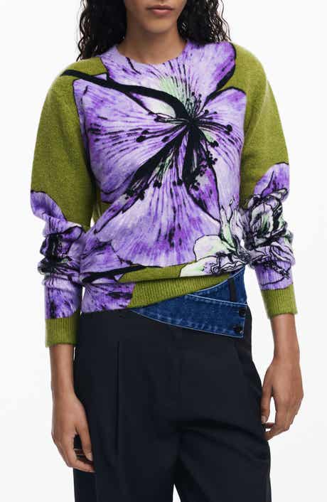 Desigual Floral Print Crewneck Sweater