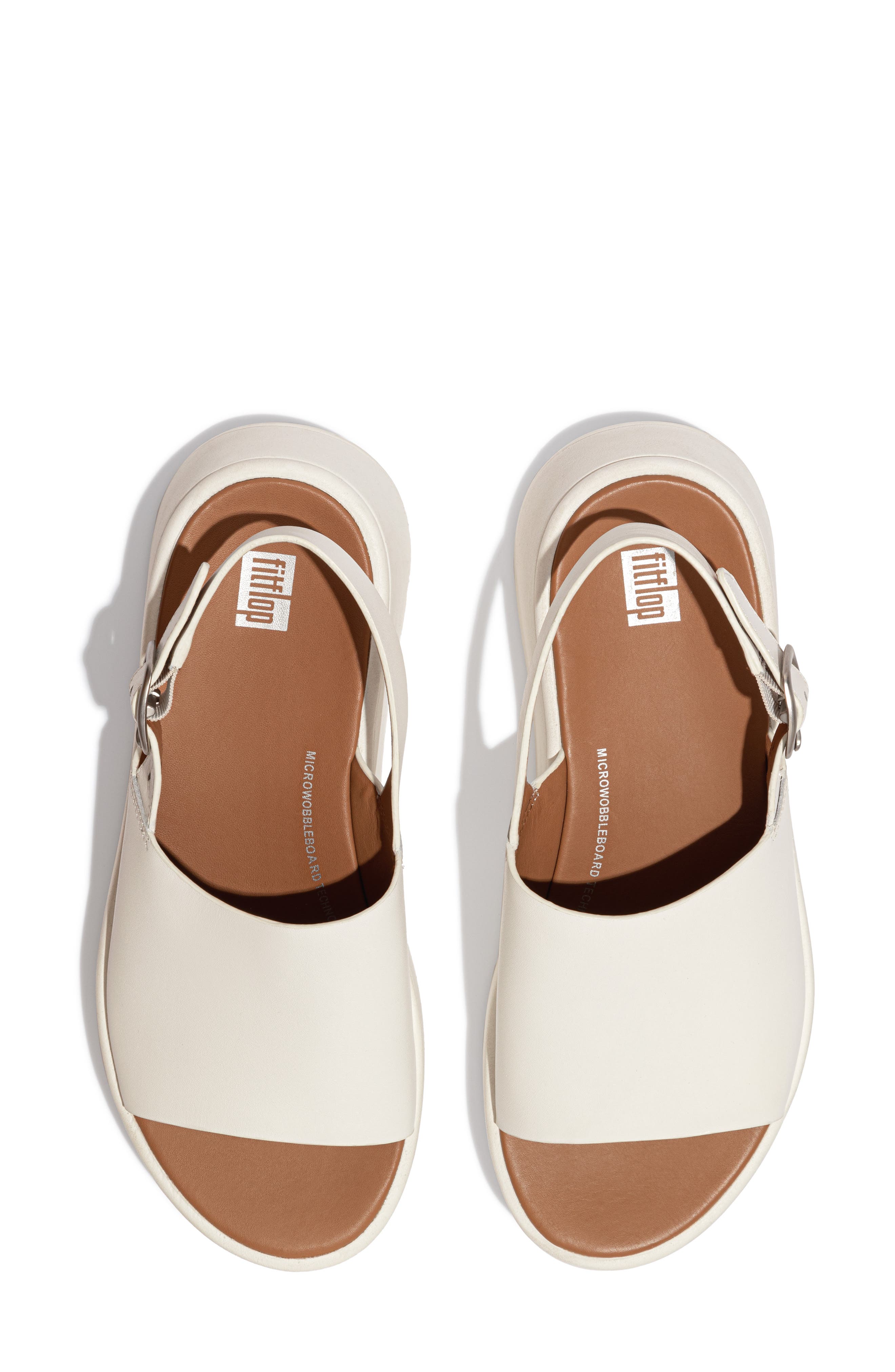 FitFlop F-Mode Flatform Slingback Sandal, Alternate, color, Cream