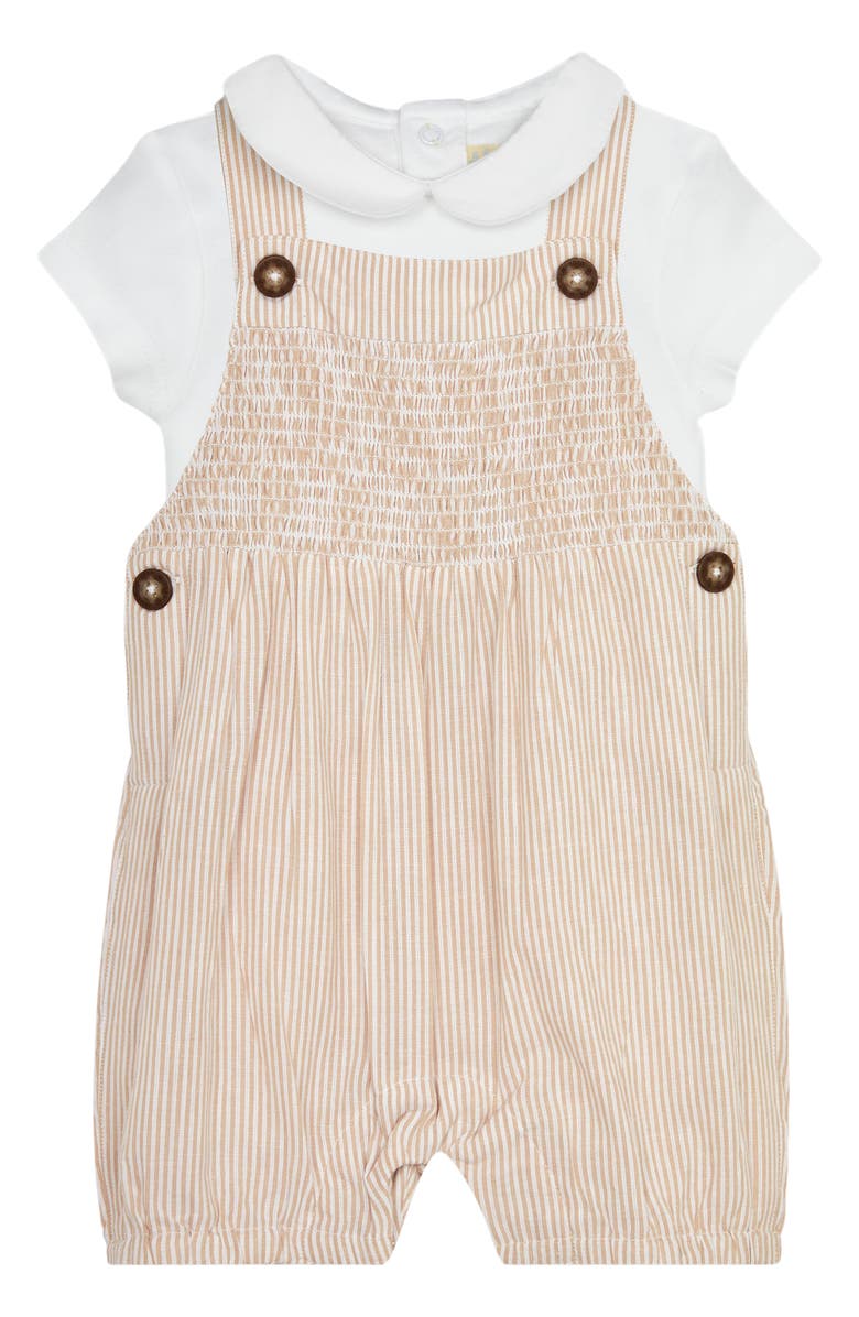 JOJO MAMAN BEBE Stripe Bodysuit & Overalls Set, Main, color,