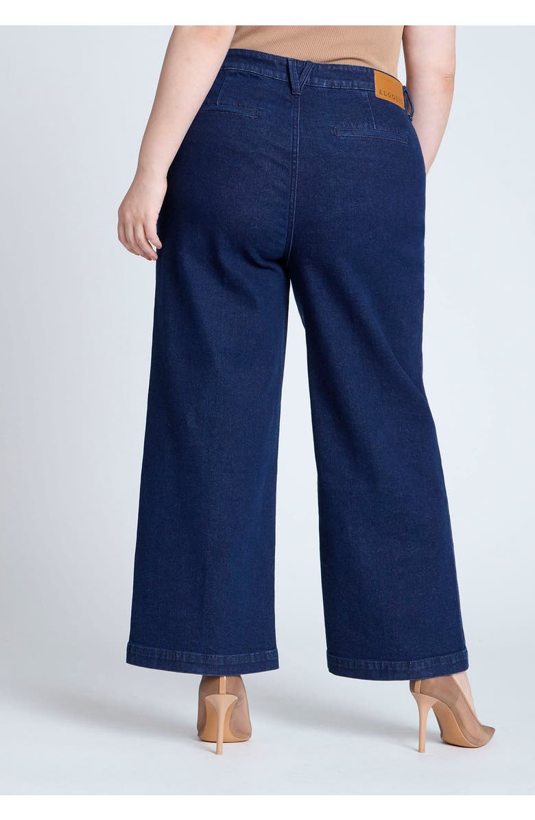 ELOQUII Petite Trouser Jean, Alternate, color, True Dark Rinse Denim