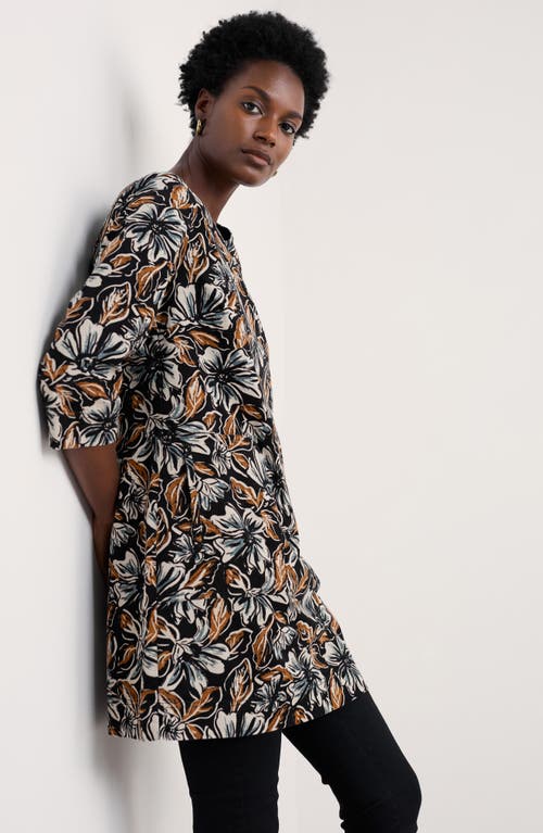 Seasalt Cornwall Port Gaverne Floral Organic Cotton Pincord Tunic In Multi