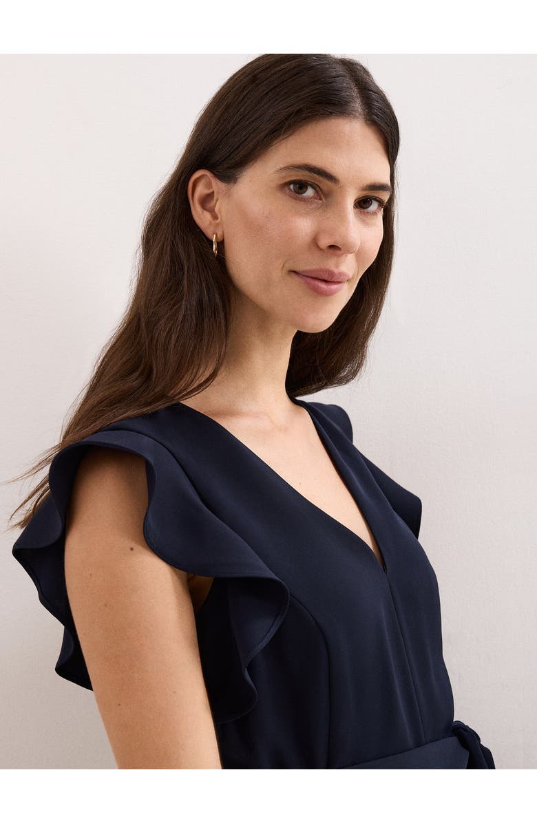 Phase Eight Kallie Frill V-Neck Jumpsuit, Alternate, color, Navy