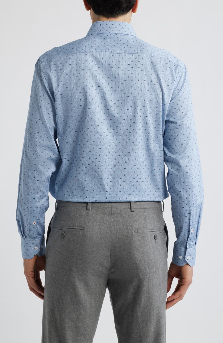 DANIEL HECHTER Modern Fit Neat Check Cotton Dress Shirt, Alternate, color, Blue