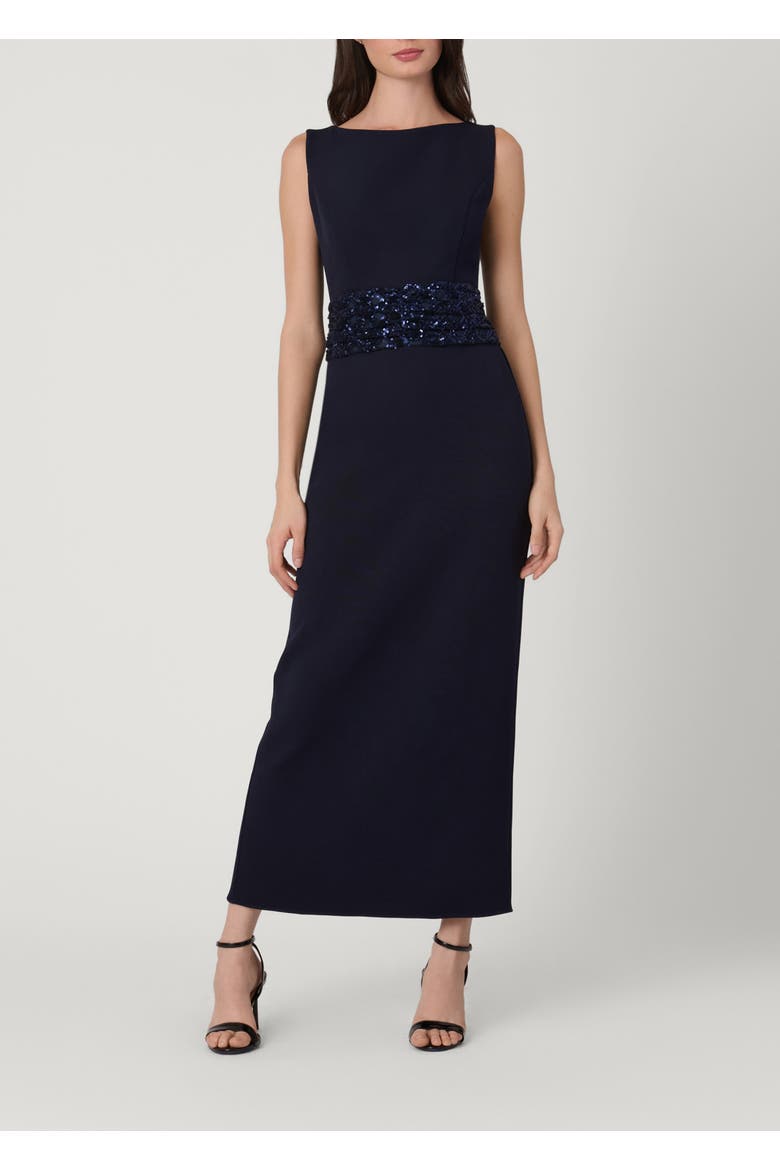 Midnight Diamond Sequin Mesh Sia Dress, Main, color, Navy