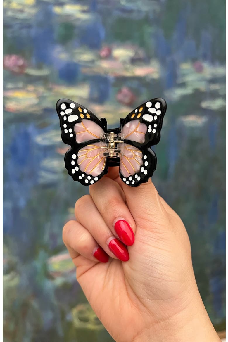 Mini Monarch Hair Claw Clip, Alternate, color, PINK