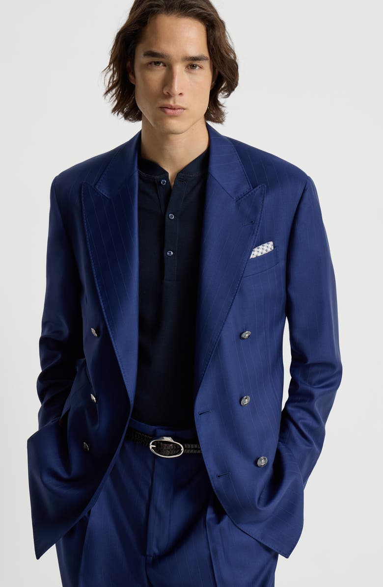 Brunello Cucinelli One-and-a-half breasted blazer, Alternate, color, Royale Blue