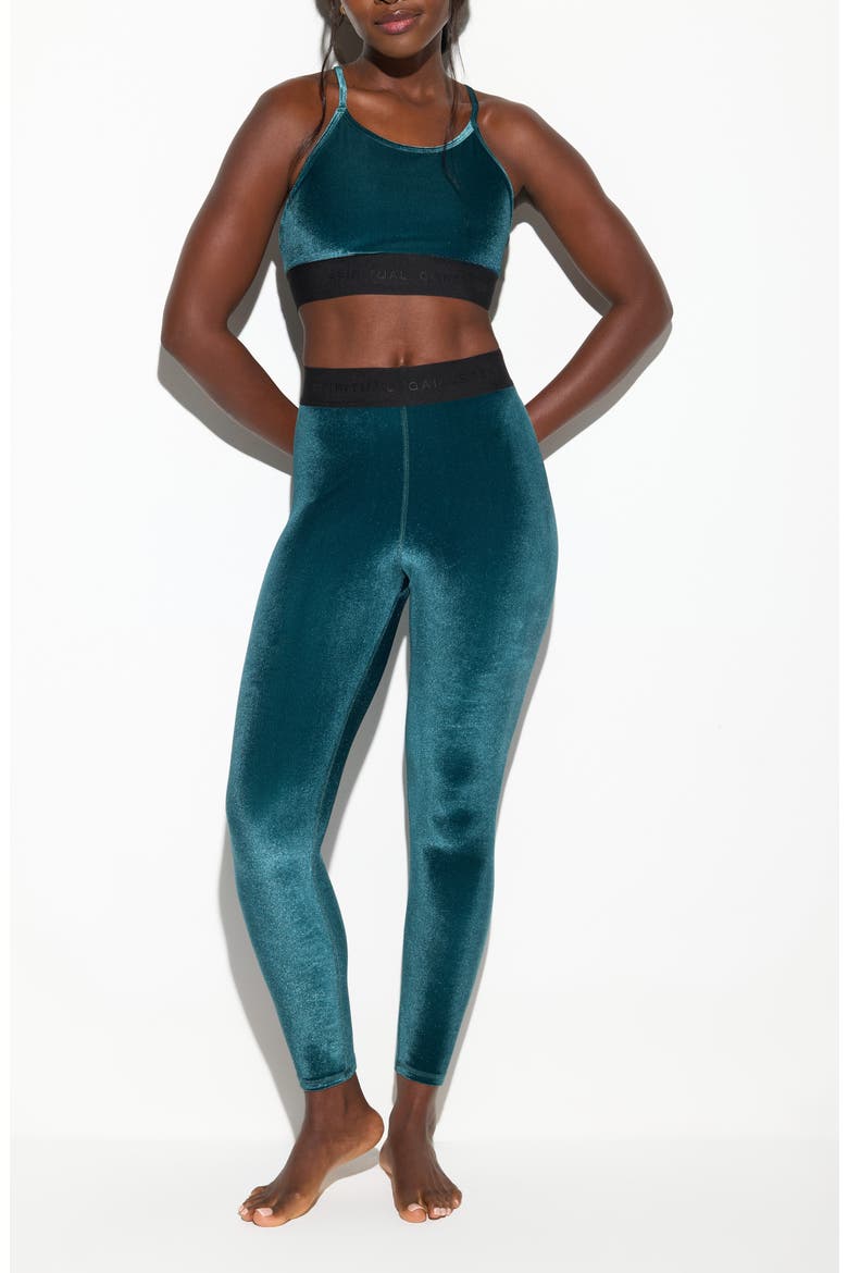 Shiloh Velour Sports Bra, Alternate, color, MIDNIGHT TEAL