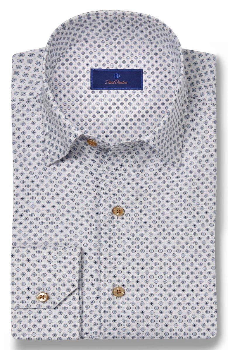 David Donahue Neat Geo Print Sport Shirt, Main, color, 