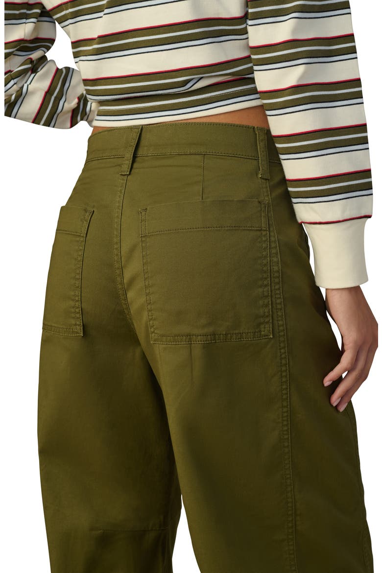 The Bowie High Waist Ankle Barrel Twill Pants, Alternate, color, IVY