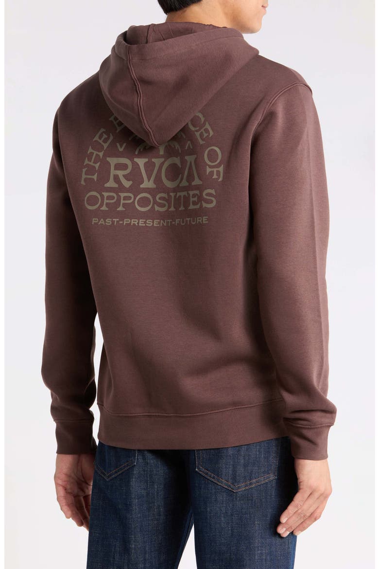 Palm Serif Fleece Graphic Hoodie, Alternate, color, MOCHA