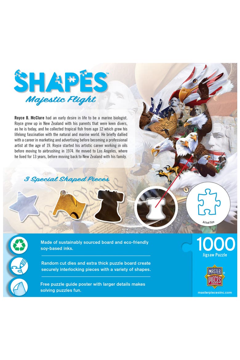 Majestic Flight 1000 Piece Shaped Puzzle, Alternate, color, Multicolor