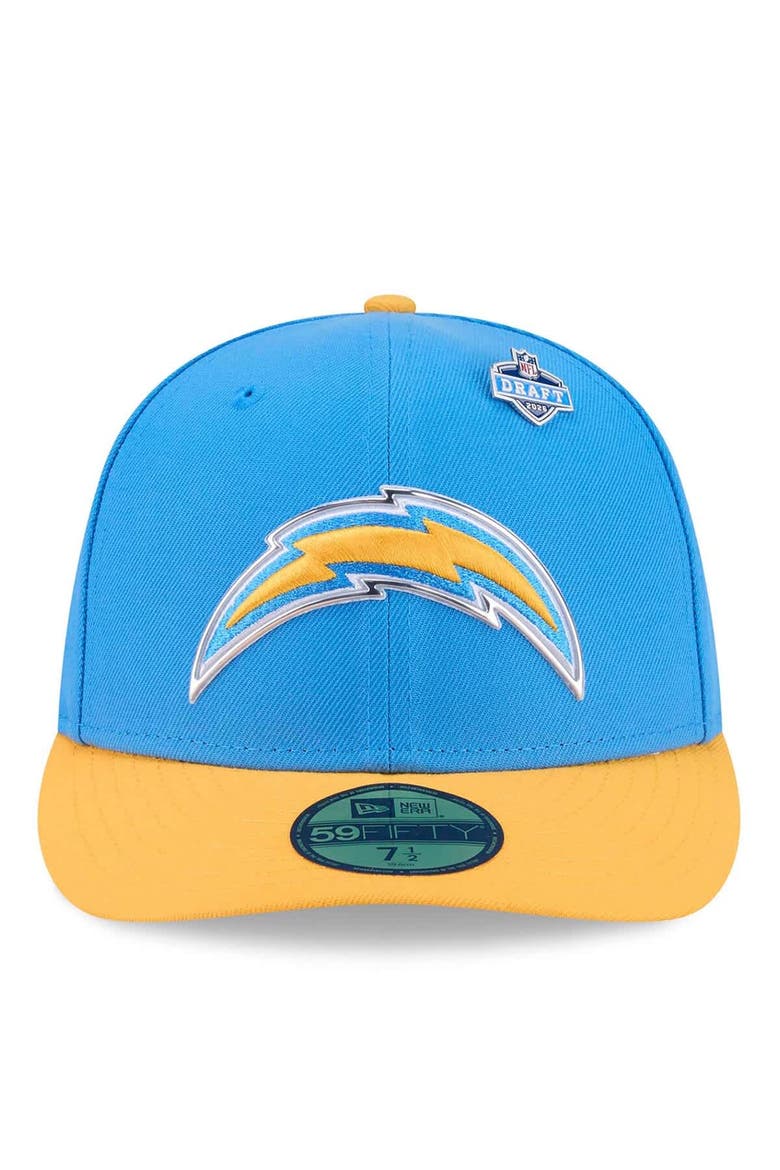 Men's New Era  Powder Blue/Gold Los Angeles Chargers 2026 NFL Draft Pre-Curved 59FIFTY Fitted Hat, Alternate, color, Powder Blue